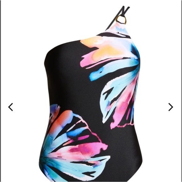 La Blanca Prism Palm One Shoulder One-Piece Swimsuit Size 10 NWOT - Picture 3 of 4